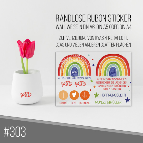 randlose Rub-on Sticker M303 Kommunion