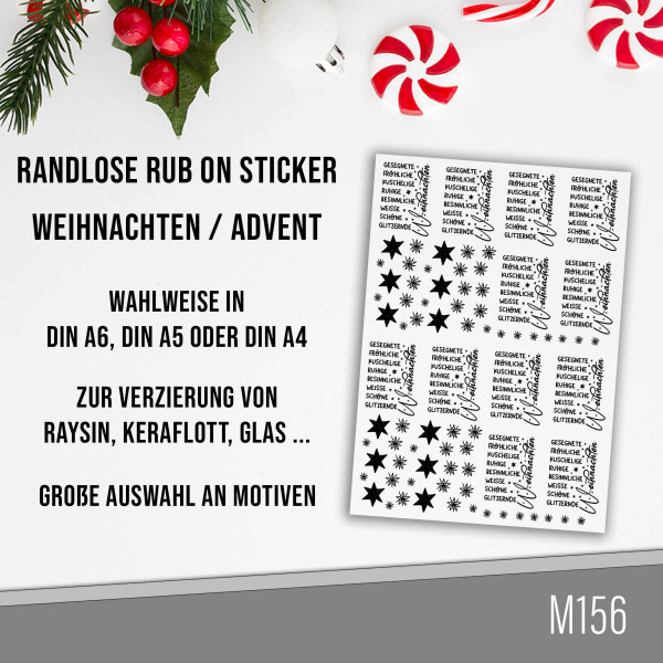 randlose Rub-on Sticker M156 Weihnachtsmotive 03