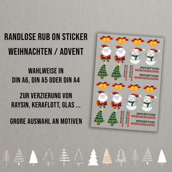 randlose Rub-on Sticker M177 Weihnachten