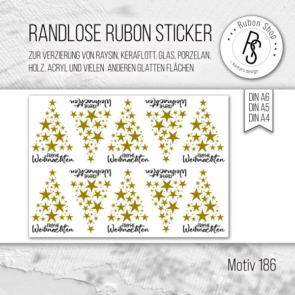 randlose Rub-on Sticker M186 Weihnachtsäume