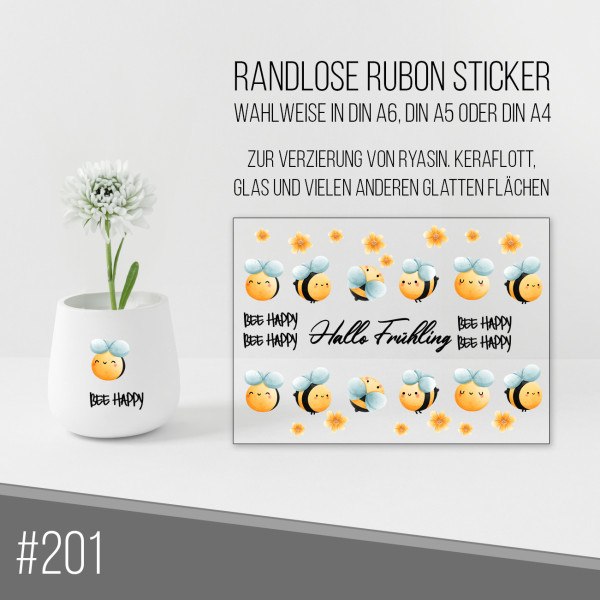 randlose Rub-on Sticker M201 Bienen