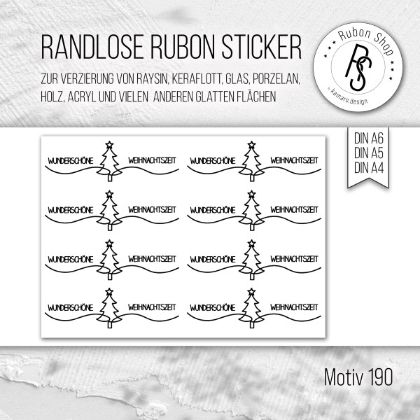 randlose Rub-on Sticker M190 Weihnachten