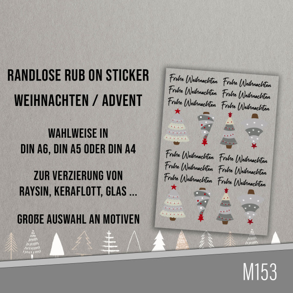 randlose Rub-on Sticker M153 Weihnachtsbäume