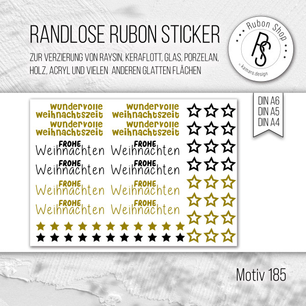 randlose Rub-on Sticker M185 wundervolle Weihnachtszeit