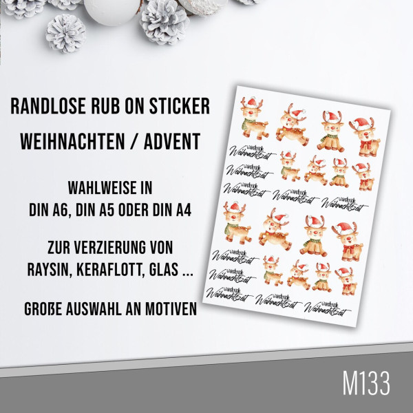 randlose Rub-on Sticker M178 Rentiere