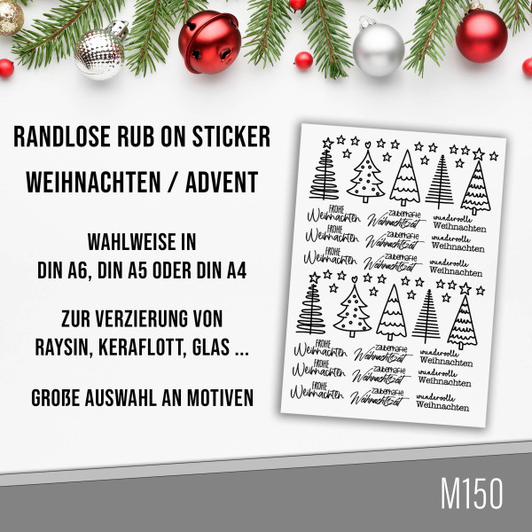 randlose Rub-on Sticker M150 Weihnachtsbäume-Copy