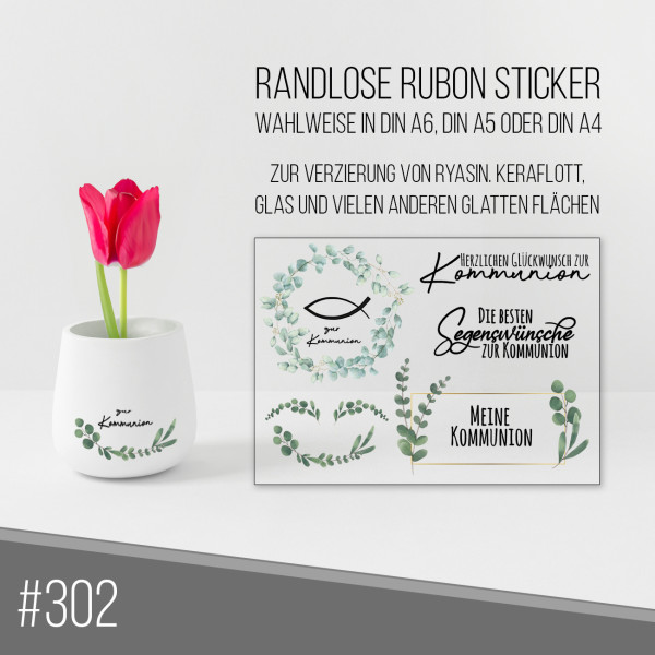 randlose Rub-on Sticker M302 Kommunion