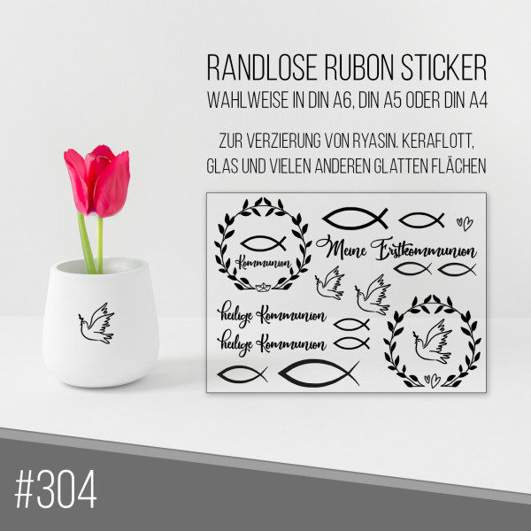 randlose Rub-on Sticker M304 Kommunion