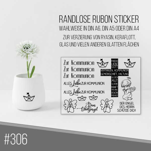 randlose Rub-on Sticker M306 Kommunion