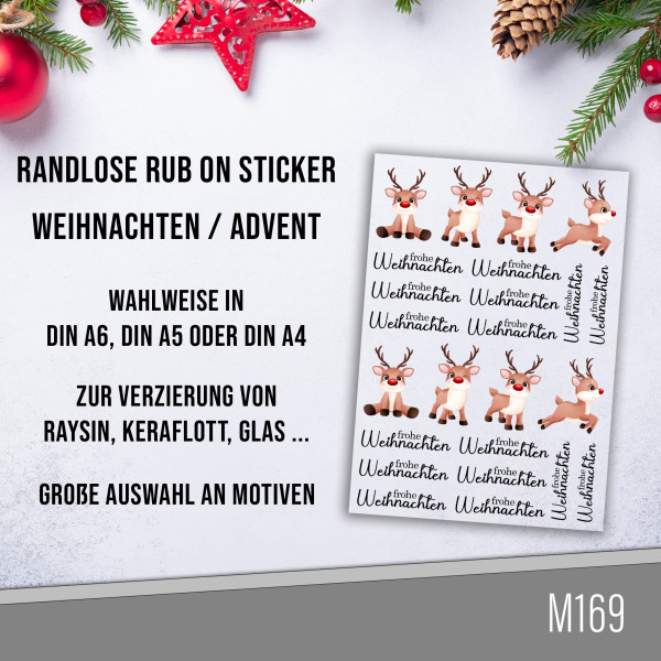 randlose Rub-on Sticker M169 Rentiere